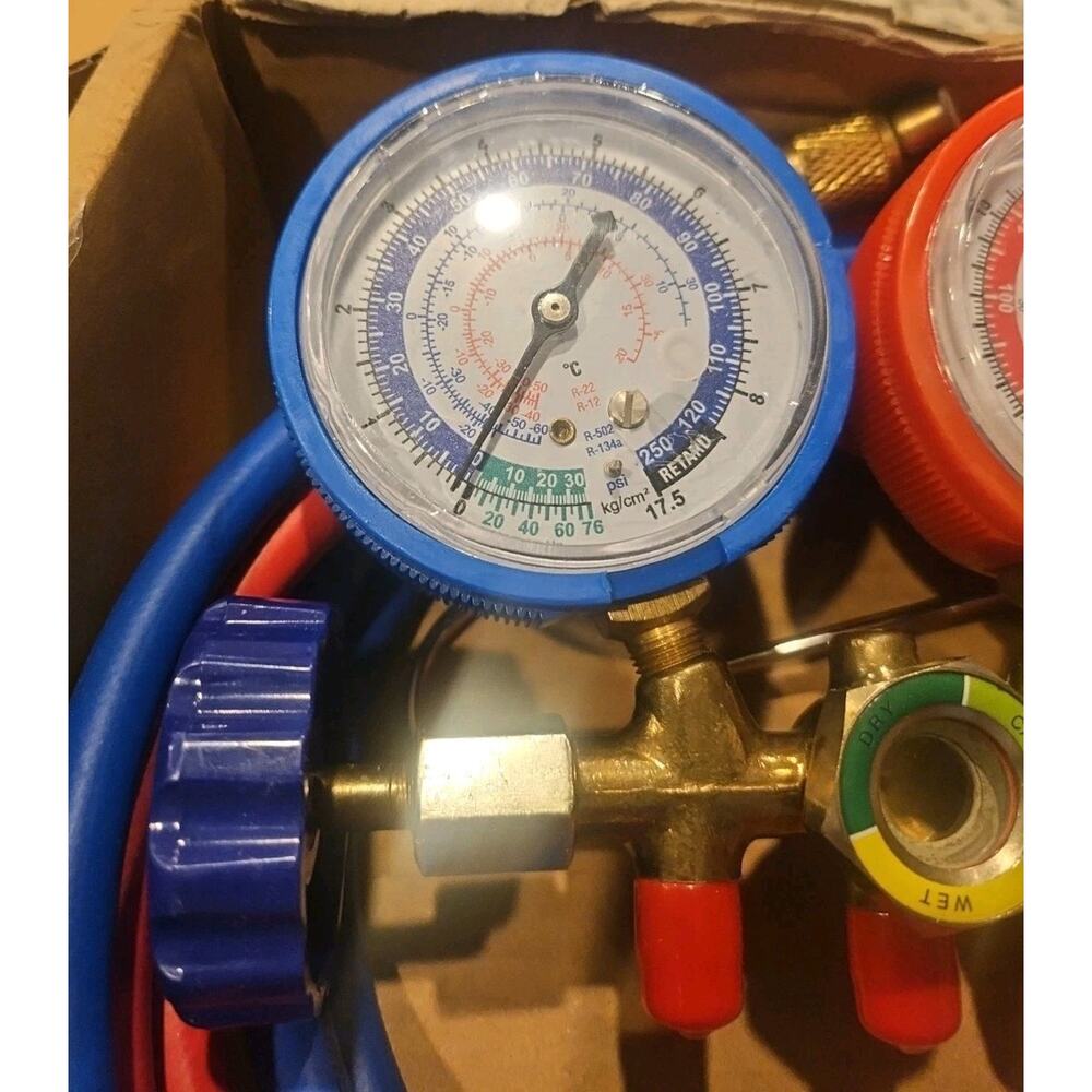 R134a R12 R22 R502 AUTO AIR CONDITIONING MANIFOLD GAUGE * - Picture 5 of 7